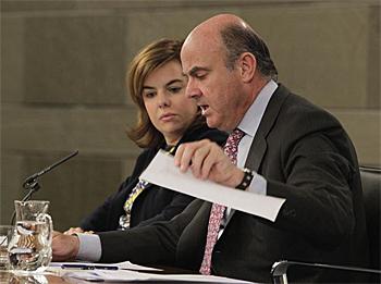 Soraya Santamaría y Luis De Guindos (Europa Press)