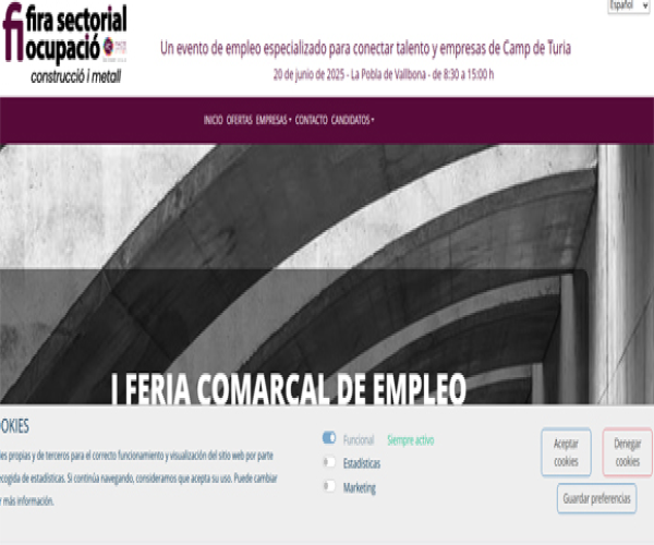 Páginas principal de la feria